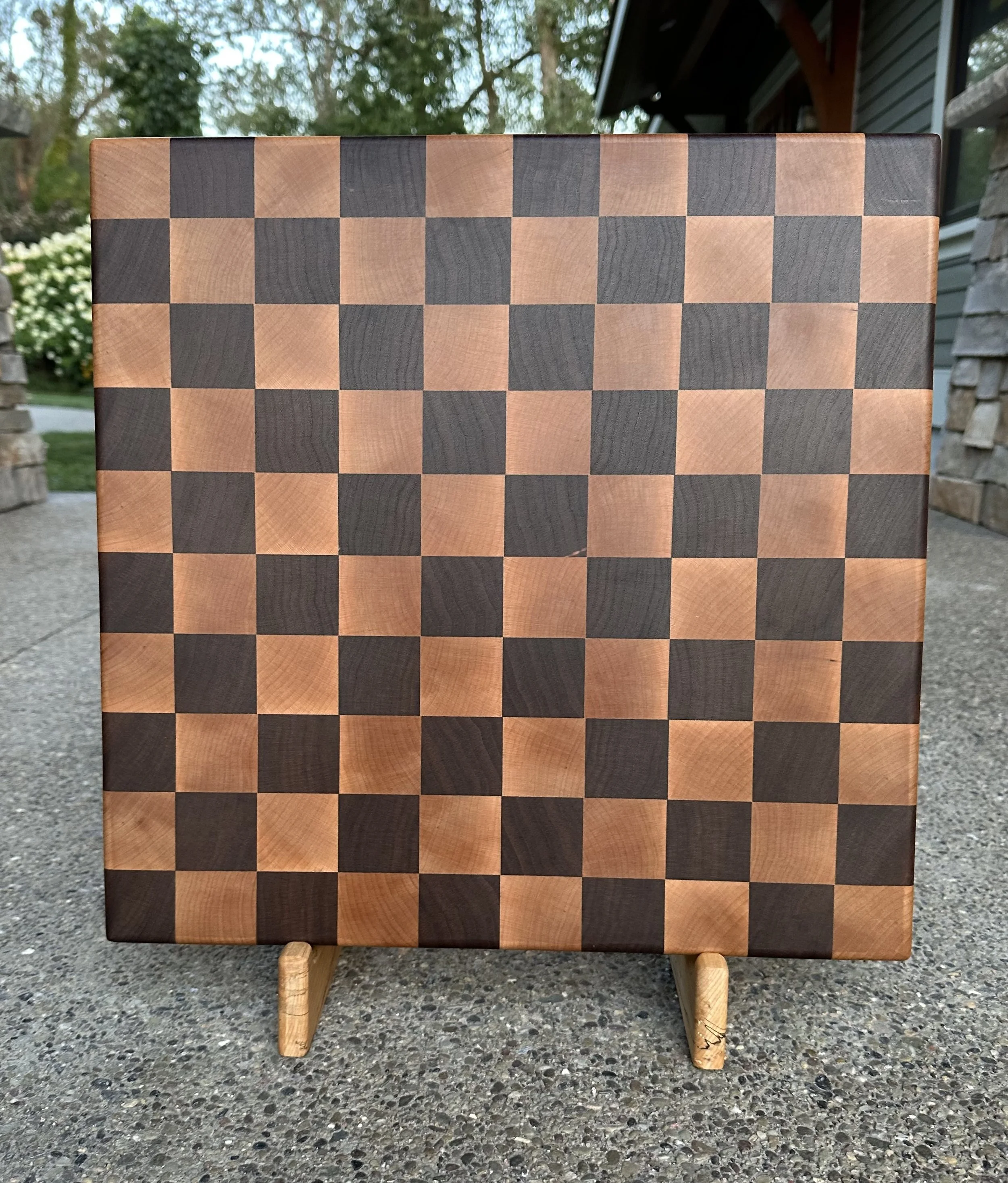 Maple & Walnut Checkerboard Cutting Board