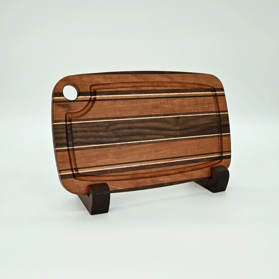 Handcrafted Cherry & Walnut Cutting Board – 8×13