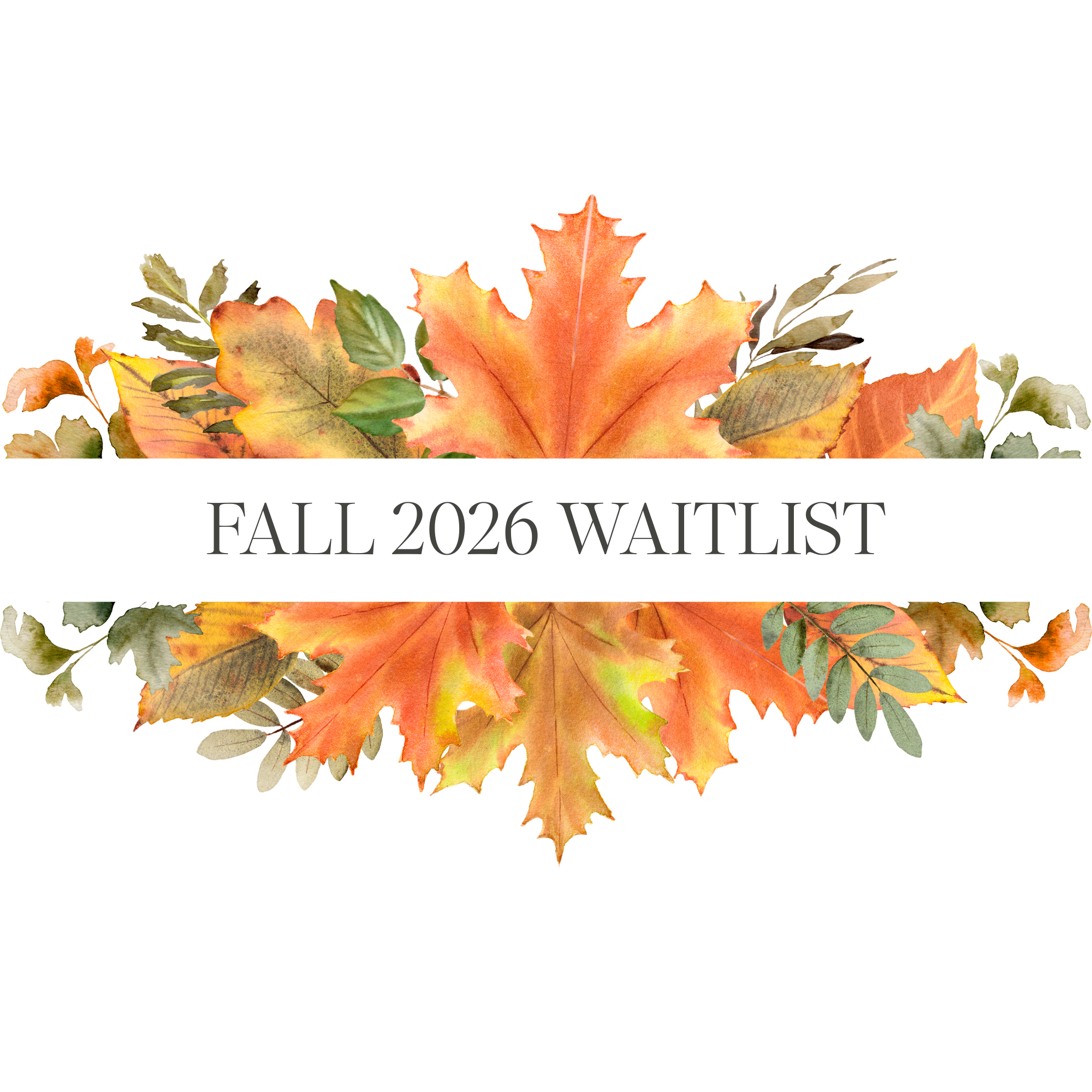 A decorative arrangement of fall leaves in orange, yellow, green, and brown, with the words 'Thankful & Grateful' in black with a fall-themed font.