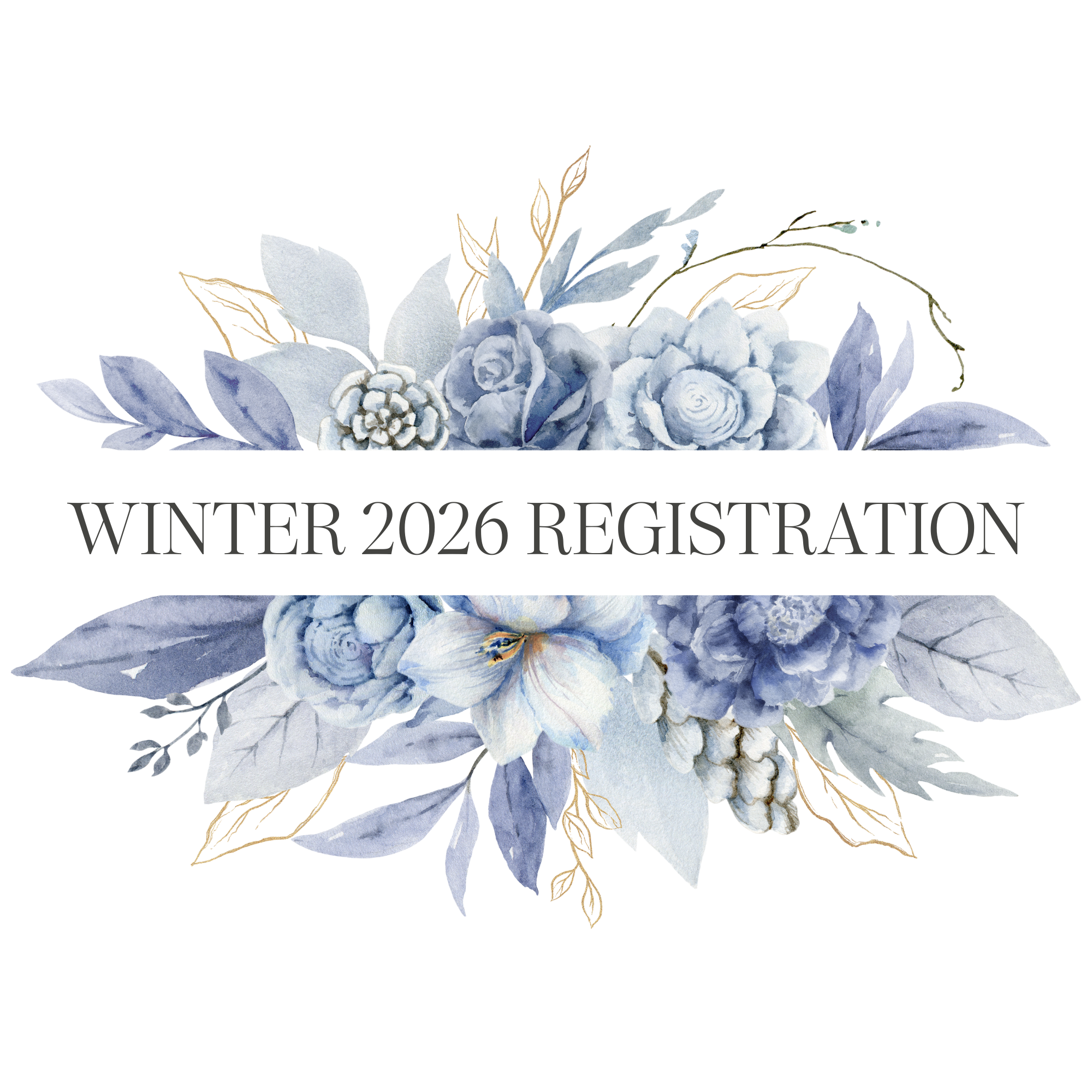 Floral wedding logo with watercolor blue and white roses, orchids, and leaves, featuring the text 'Elegance with Love' and a tagline 'Celebrating Love and Forever'.