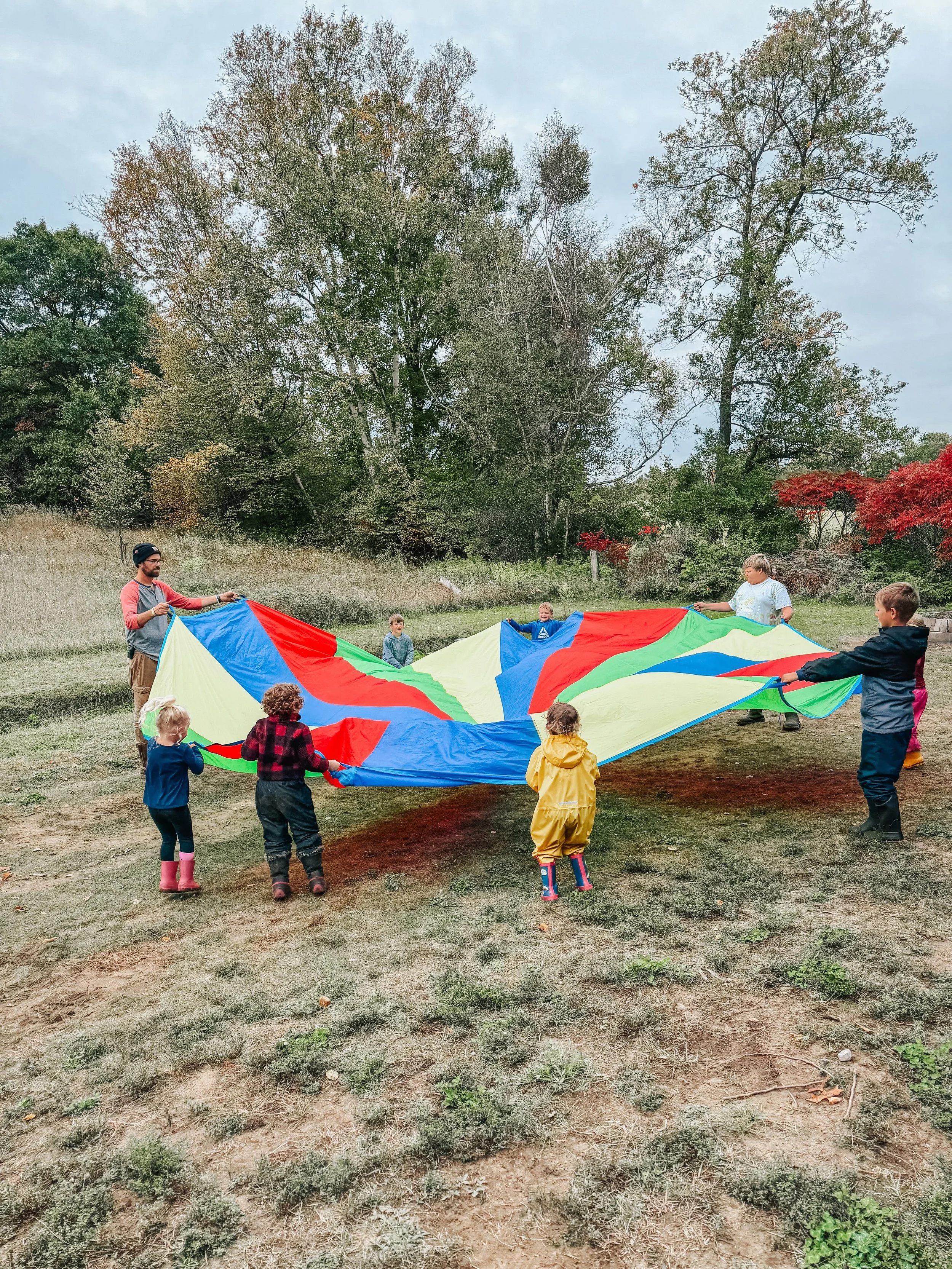 FALL SESSION | WEEK TWO | THURSDAY CREW 

Weekly Theme: The Golden Turn | Fall Equinox &bull; Balance &bull; Change 

⛺️ We started our day with a solid &lsquo;snack and chat&rsquo; in the yurt. The child-led discussion was rich, so we rolled with it