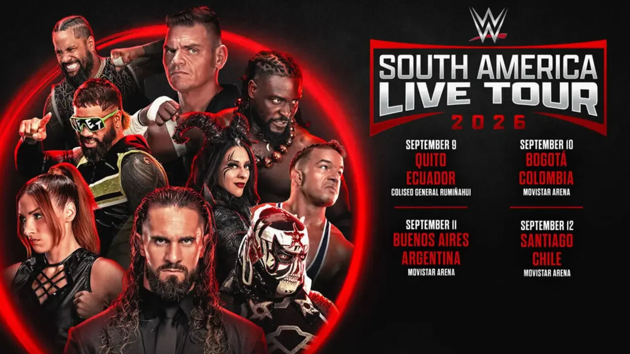 WWE South America Live Tour 2026 poster