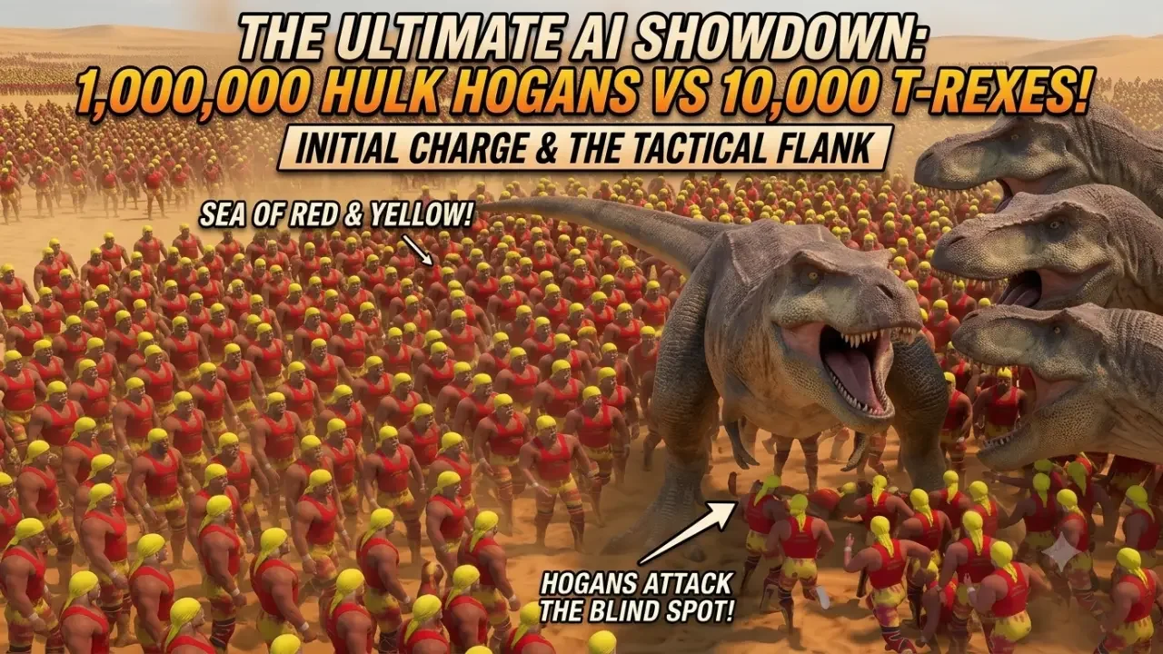 1,000,000 Hulk Hogans vs. 10,000 T-Rexes! Who Wins?!