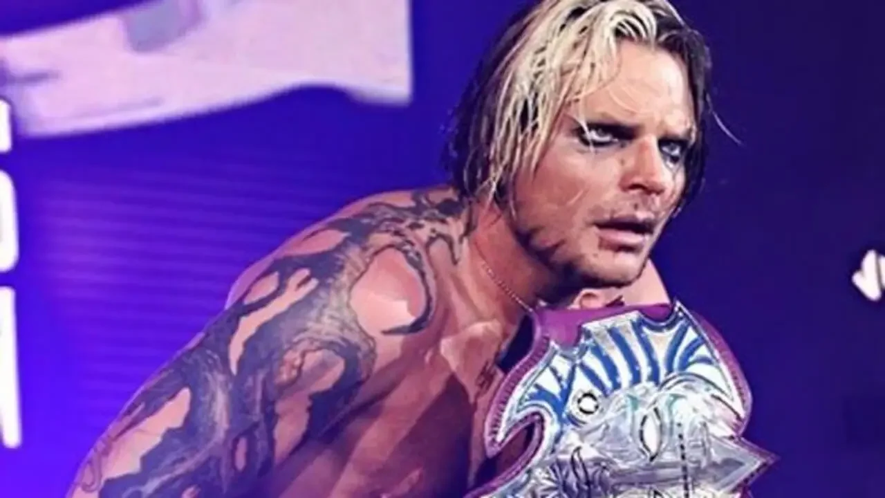 Jeff Hardy as The Antichrist holding the custom TNA Immortal Championship belt during the Righteous Deletion match on TNA iMPACT!