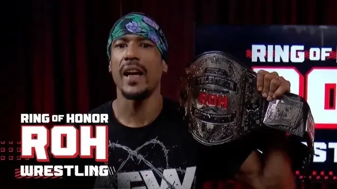 AR Fox celebrates retaining the ROH World Television Championship at the May 30 2026 TV taping in Huntsville