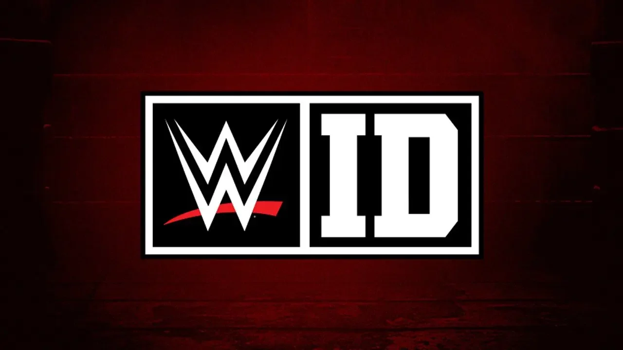 The official WWE ID (Independent Development) logo featuring the white WWE scratch logo next to block letters "ID" against a dark red background.