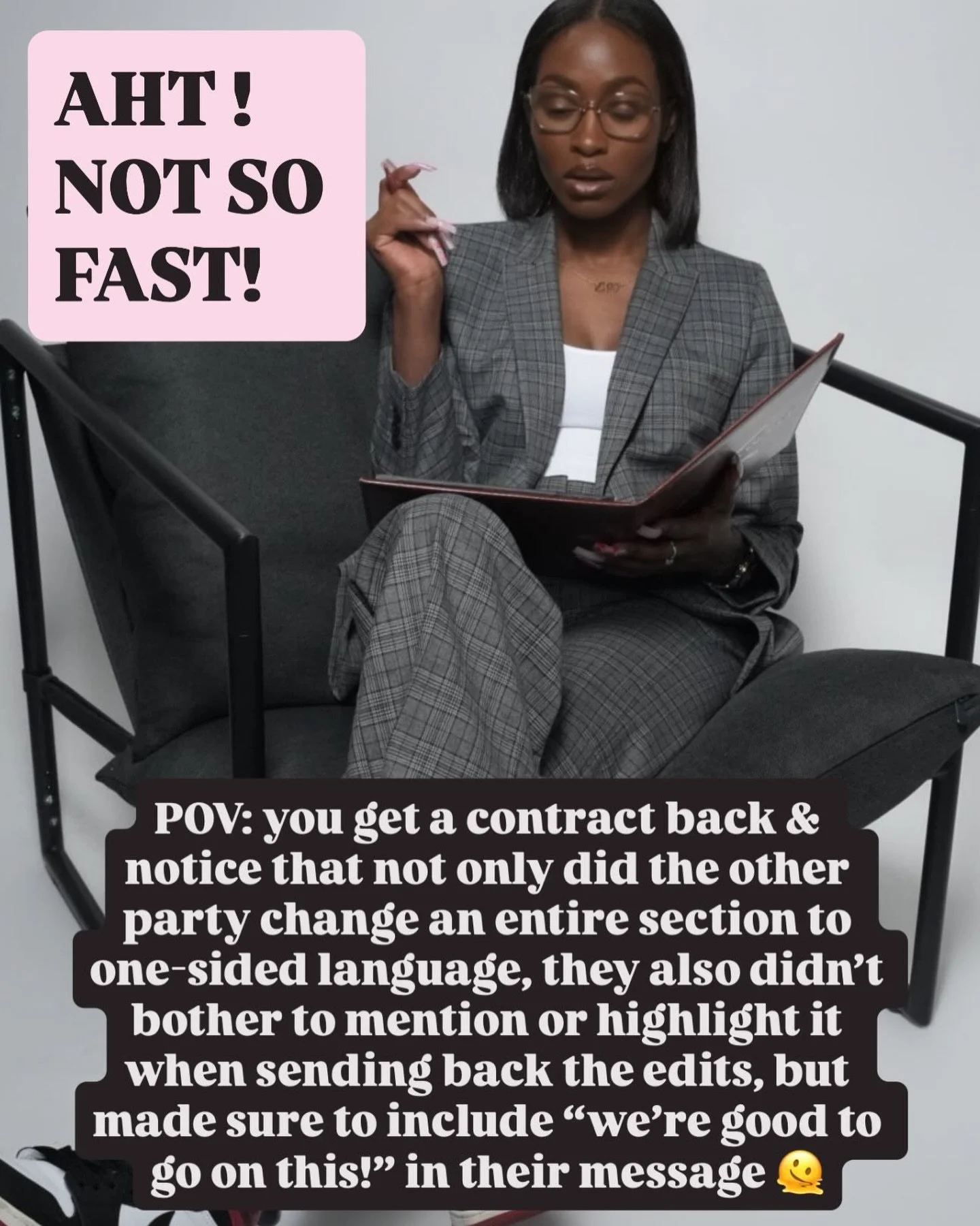 Just an FYI &mdash; we read every line in every agreement. Promise we&rsquo;re gonna catch you being sneaky🫠😉

.
.
.
.
.
#assistanceofcounselle&trade;️ #creatoreconomylawyer #entertainmentlawyer #contractslawyer #elleismyattorney&trade;️