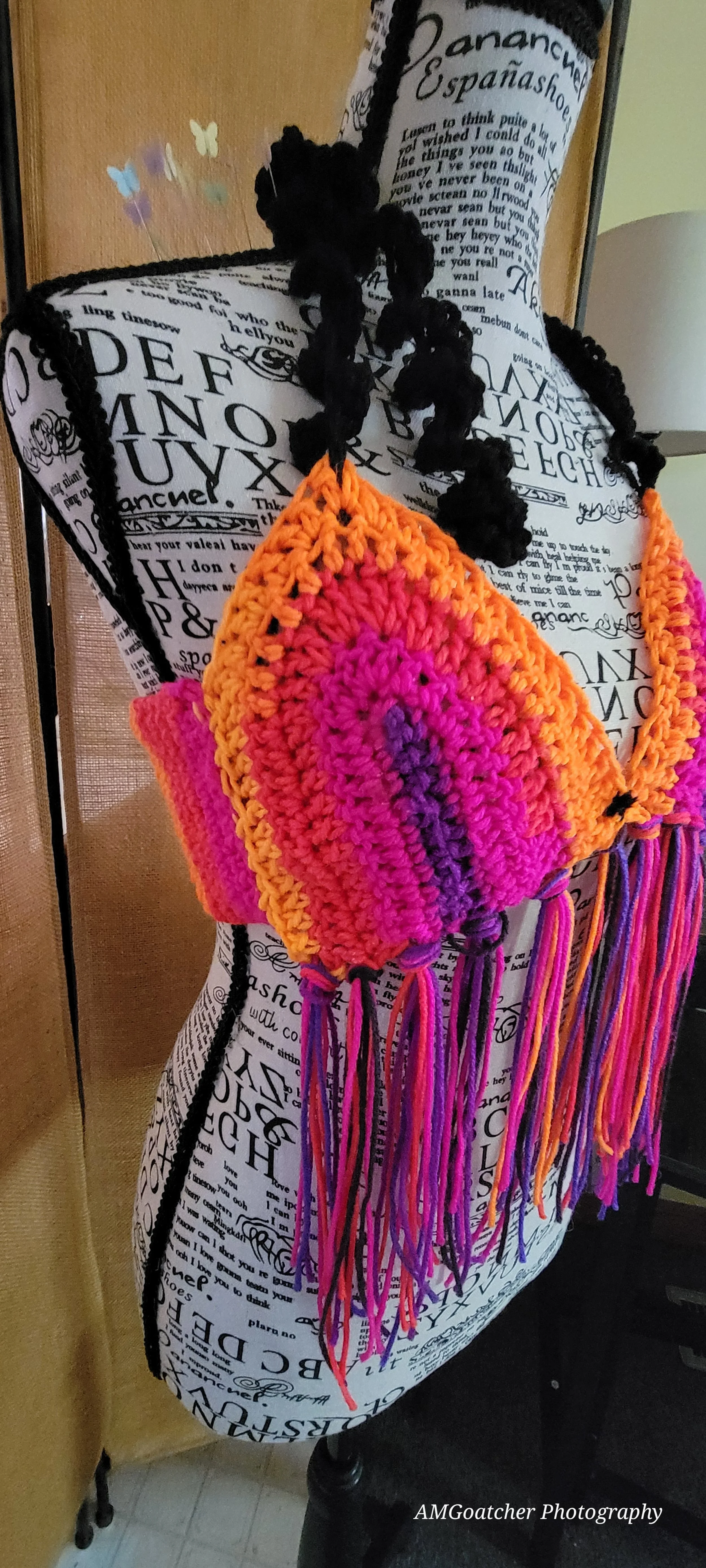 RAINBOW tassel bra crop top