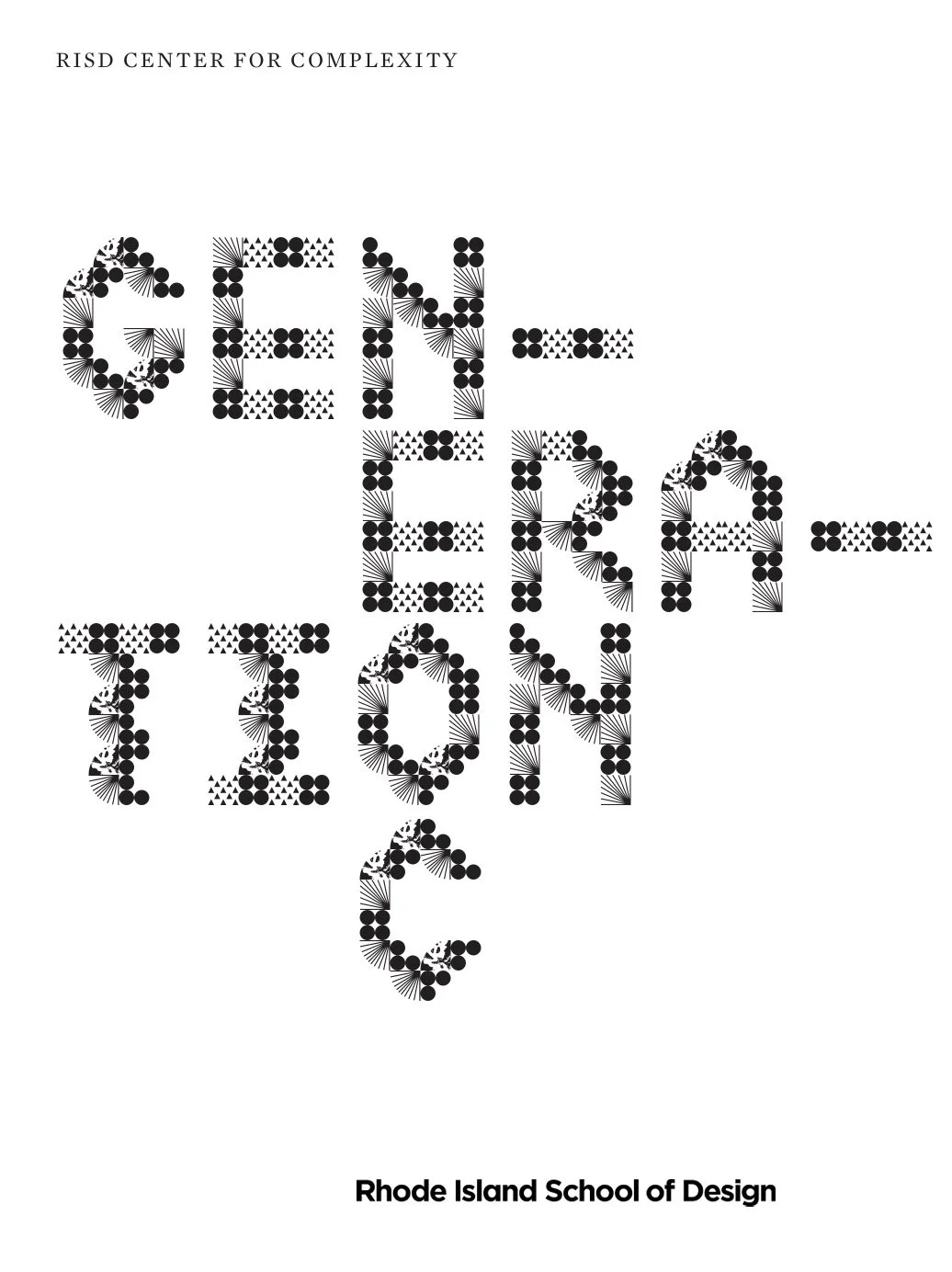 Text art reading 'CARPE DIEM' created with black geometric shapes, with 'RISD Center for Complexity' in small font at the top and 'Rhode Island School of Design' at the bottom.