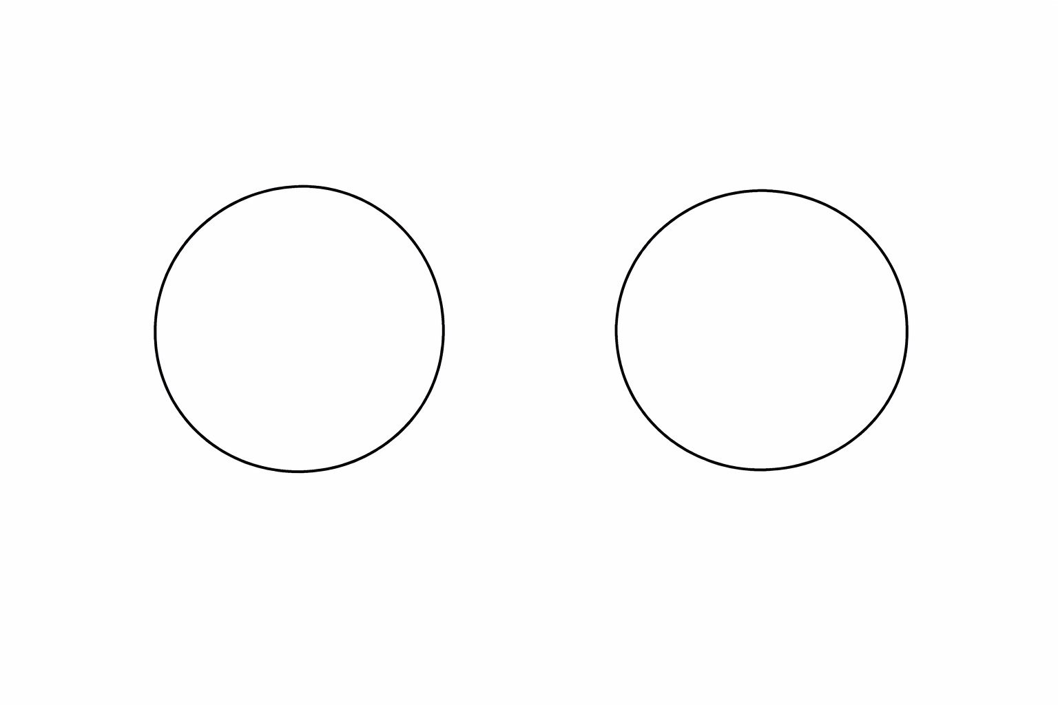 Two circles outlined in black