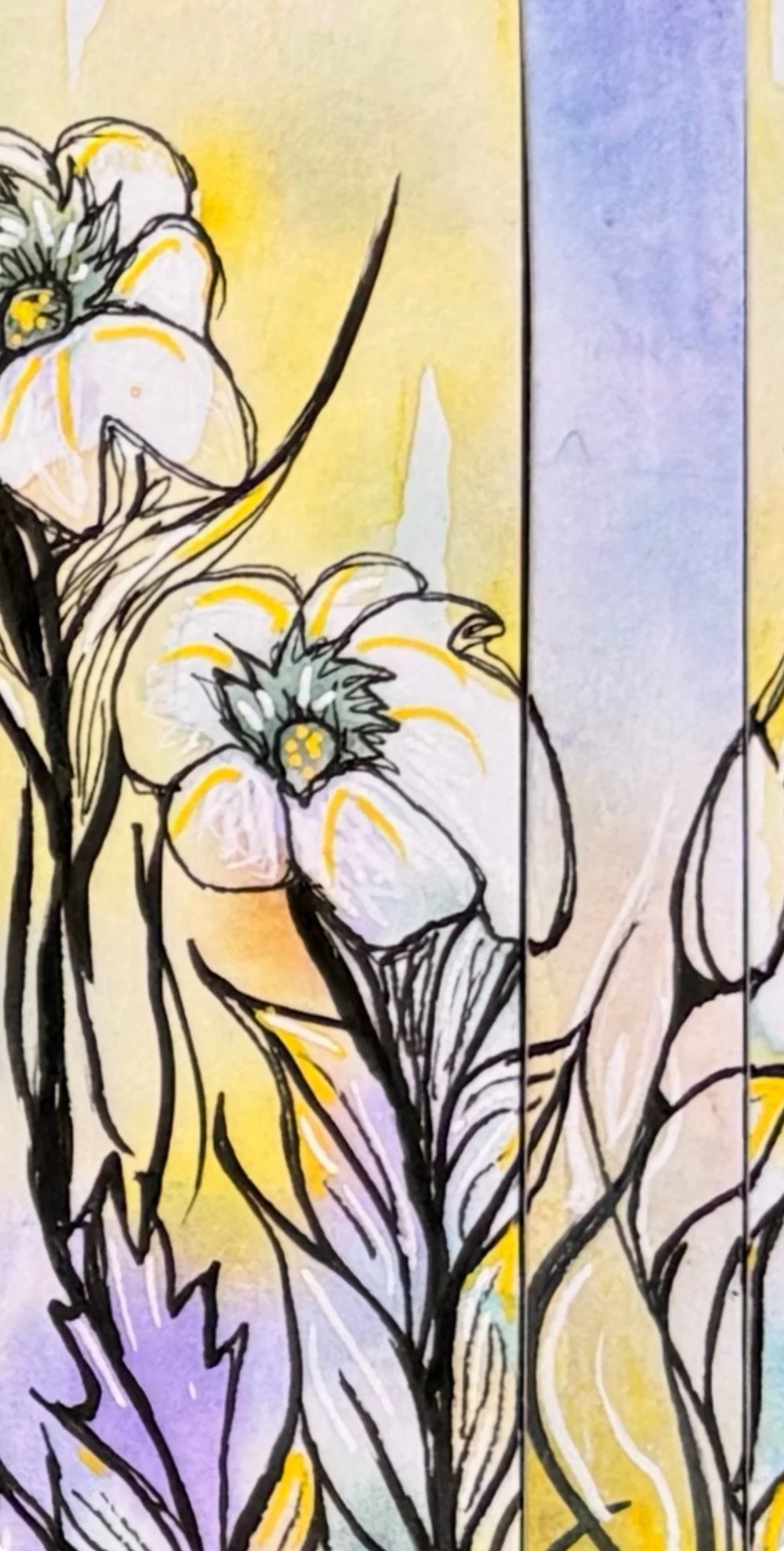 Détail de l'aquarelle réalisée par Martine Giguère