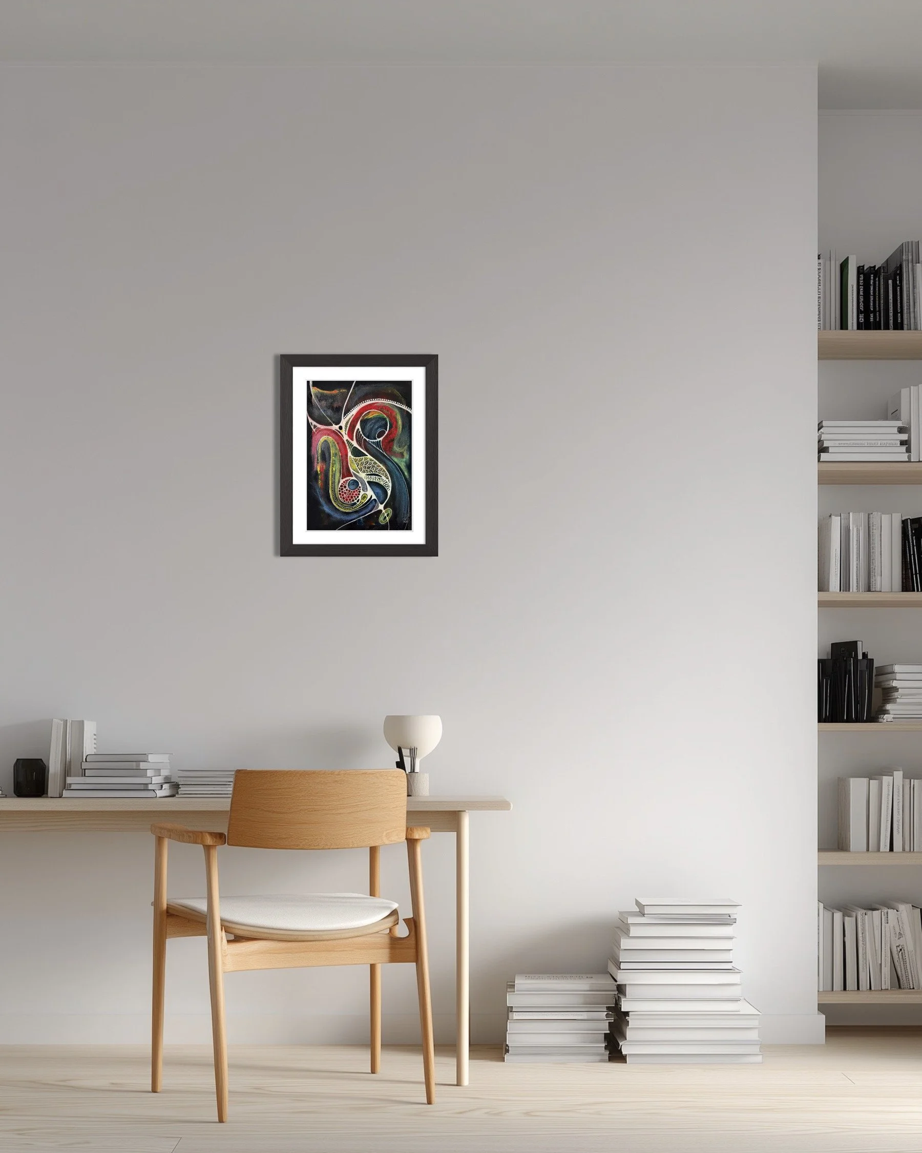 Aquarelle réalisée sur papier noir par Martine Giguère