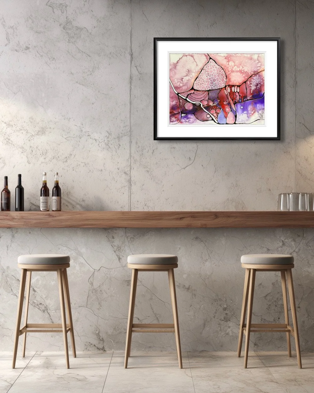 Exemple de décor de l'aquarelle réalisée par Martine Giguère