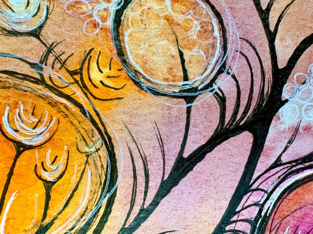 Détail de l'aquarelle réalisée par Martine Giguère