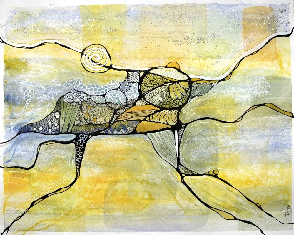 Aquarelle jaune de Martine Giguère