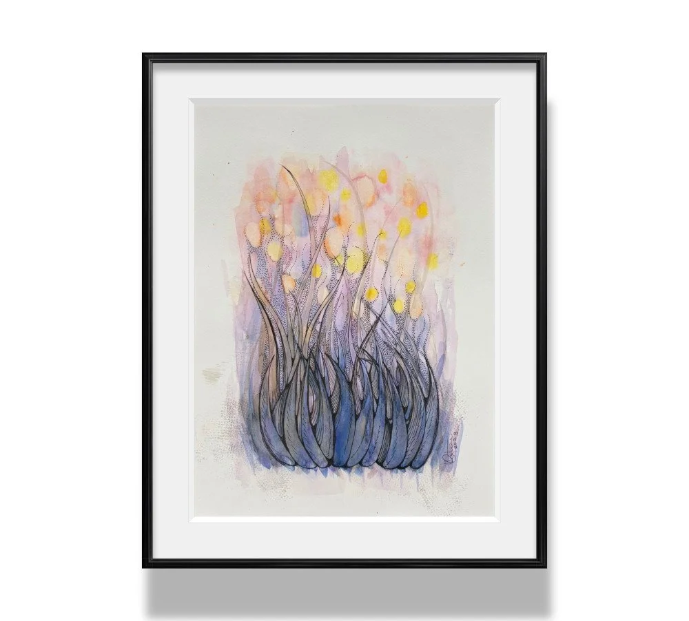 Exemple de cadre de l'aquarelle réalisée par Martine Giguère