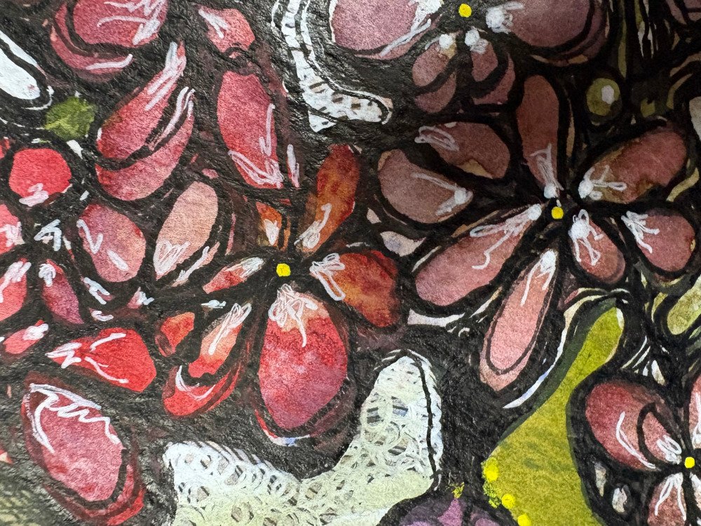 Détail de l'aquarelle réalisée par Martine Giguère