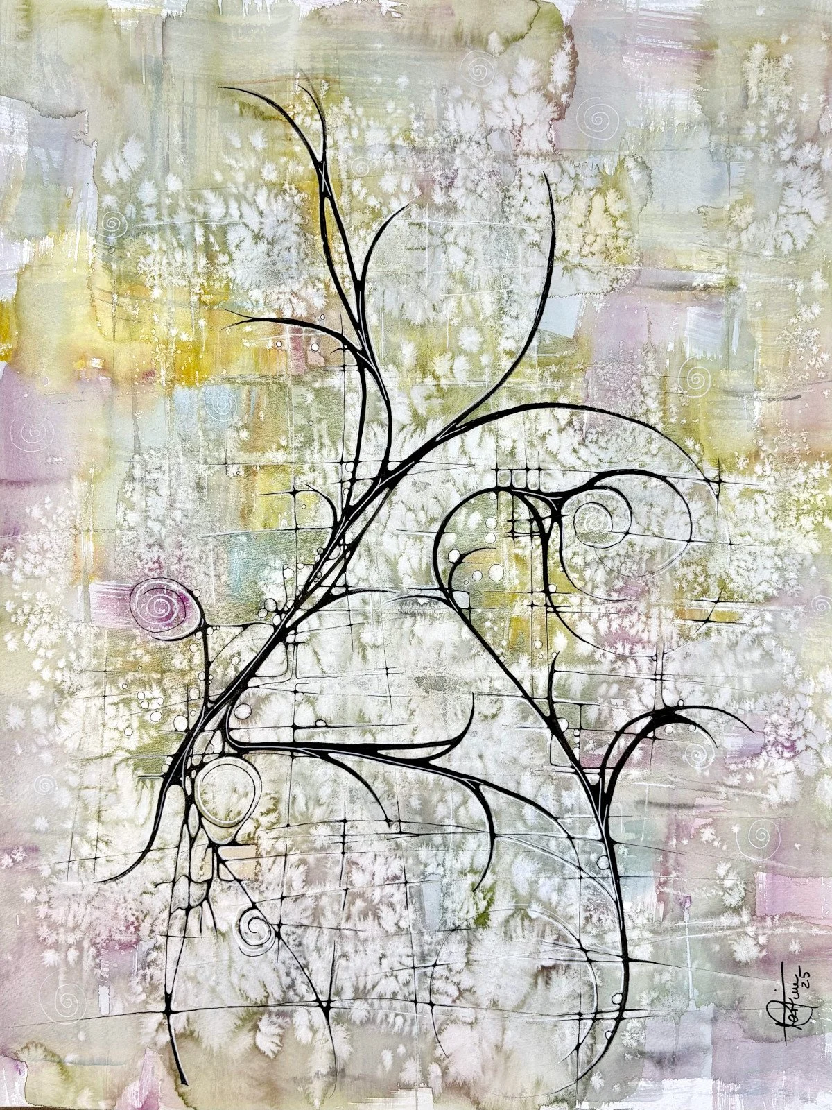 Aquarelle aux tons chauds et doux - Martine Giguère artiste peintre basée à Québec