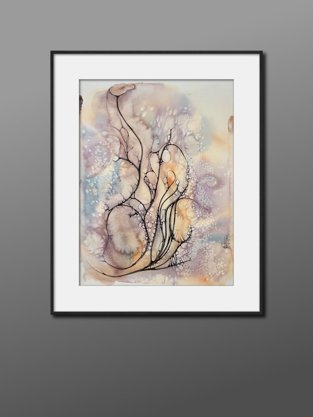 Exemple de cadre de l'aquarelle de couleurs douces réalisée par Martine Giguère