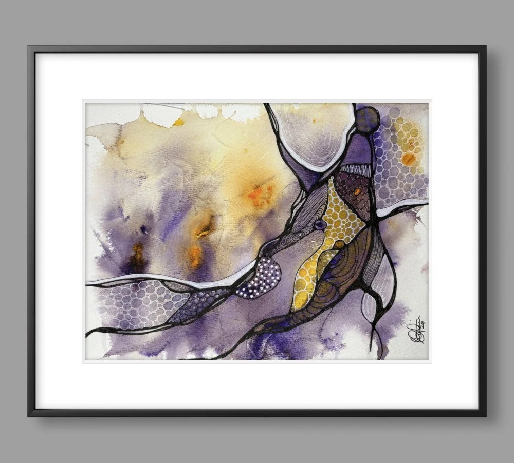 Exemple de cadre de l'aquarelle réalisée par Martine Giguère