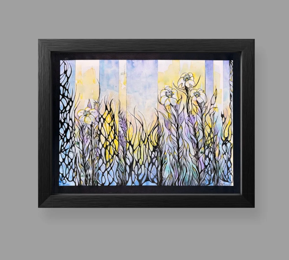 Exemple de cadre de l'aquarelle réalisée par Martine Giguère