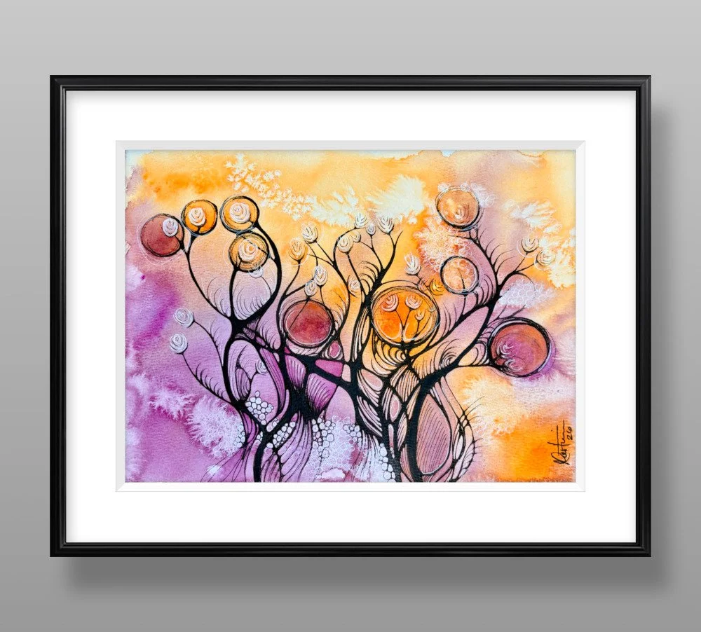 Exemple de cadre de l'aquarelle réalisée par Martine Giguère