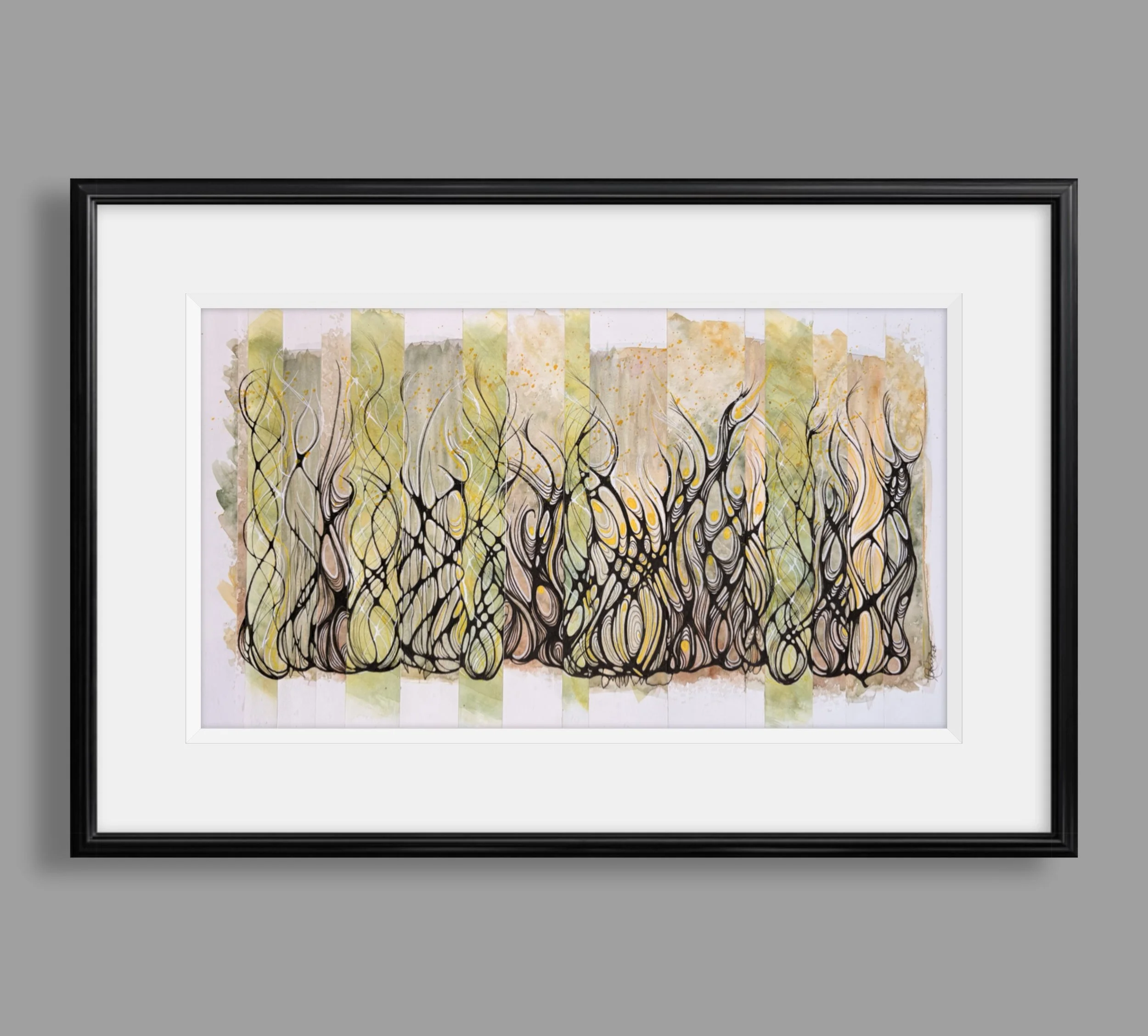 Exemple de cadre de l'aquarelle réalisée par Martine Giguère