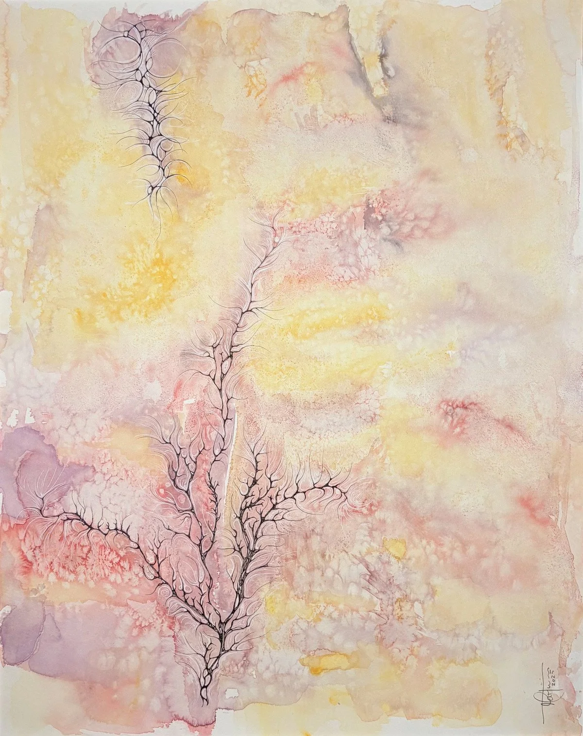 La rencontre - aquarelle et encre, 16x20, 300$