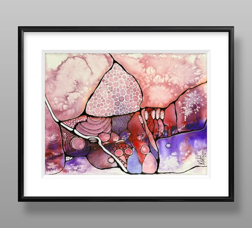 Exemple de cadre de l'aquarelle réalisée par Martine Giguère