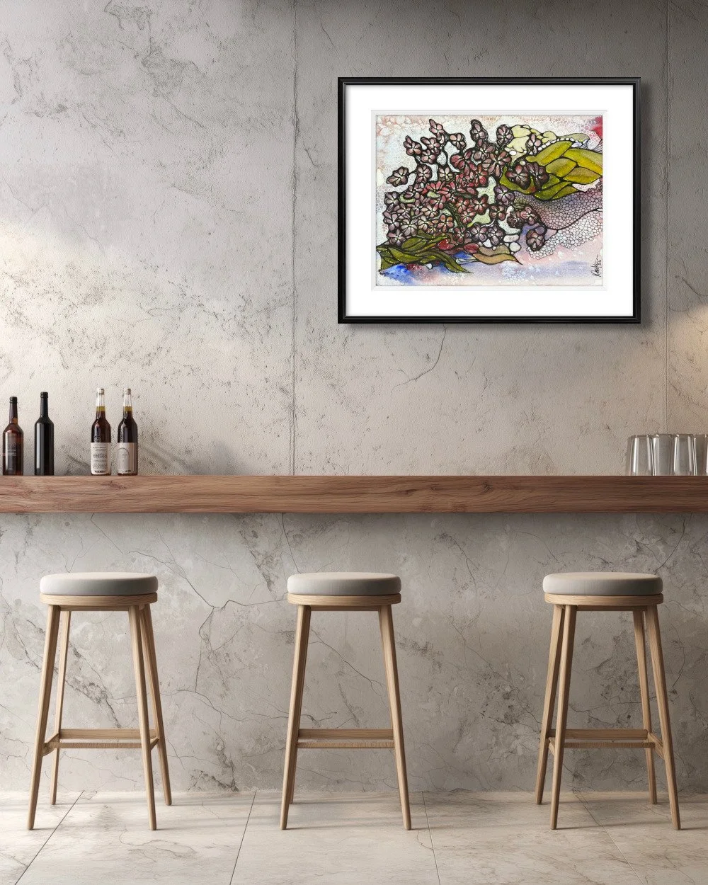 Exemple de décor de l'aquarelle réalisée par Martine Giguère