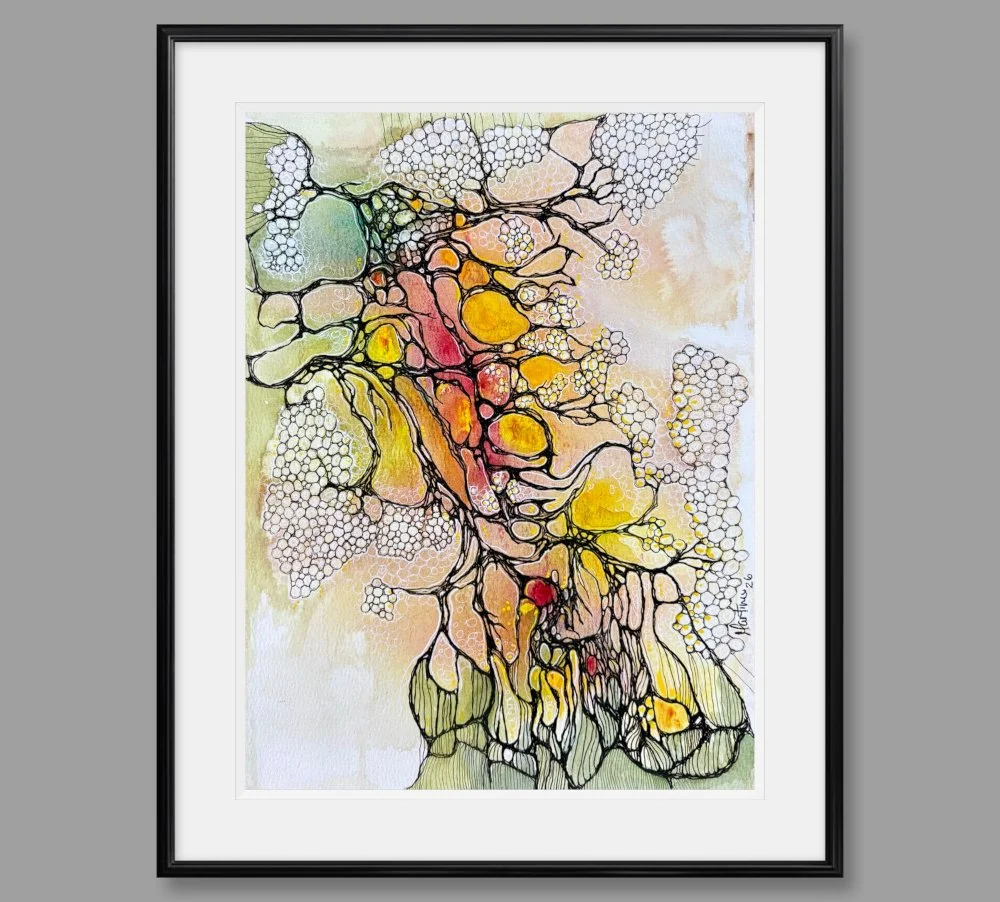 Exemple de cadre de l'aquarelle réalisée par Martine Giguère