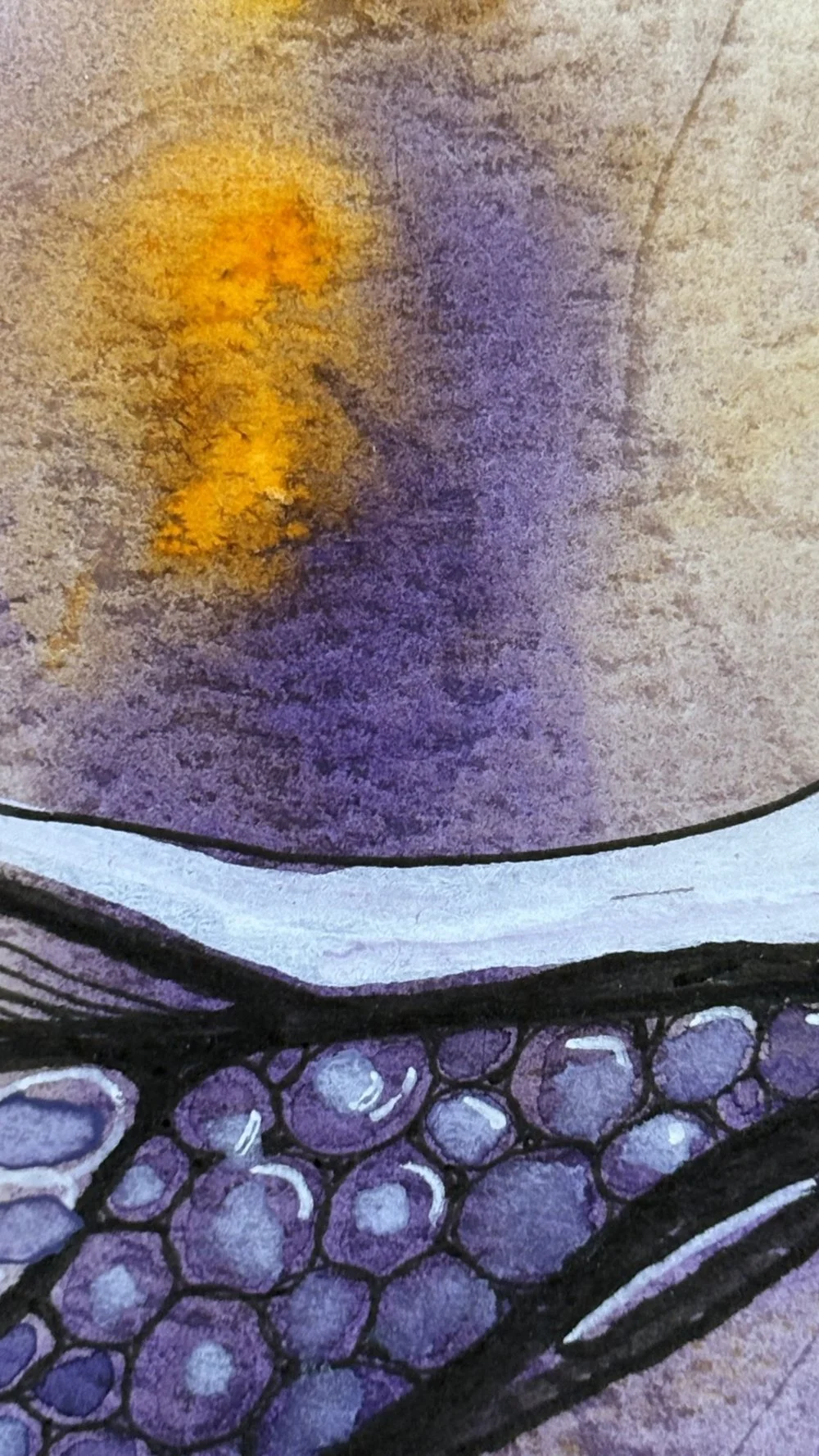 Détail de l'aquarelle réalisée par Martine Giguère