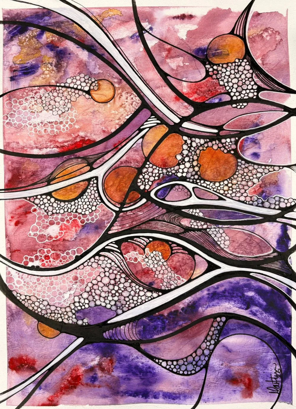 Aquarelle aux teintes chaudes réalisée par Martine Giguère