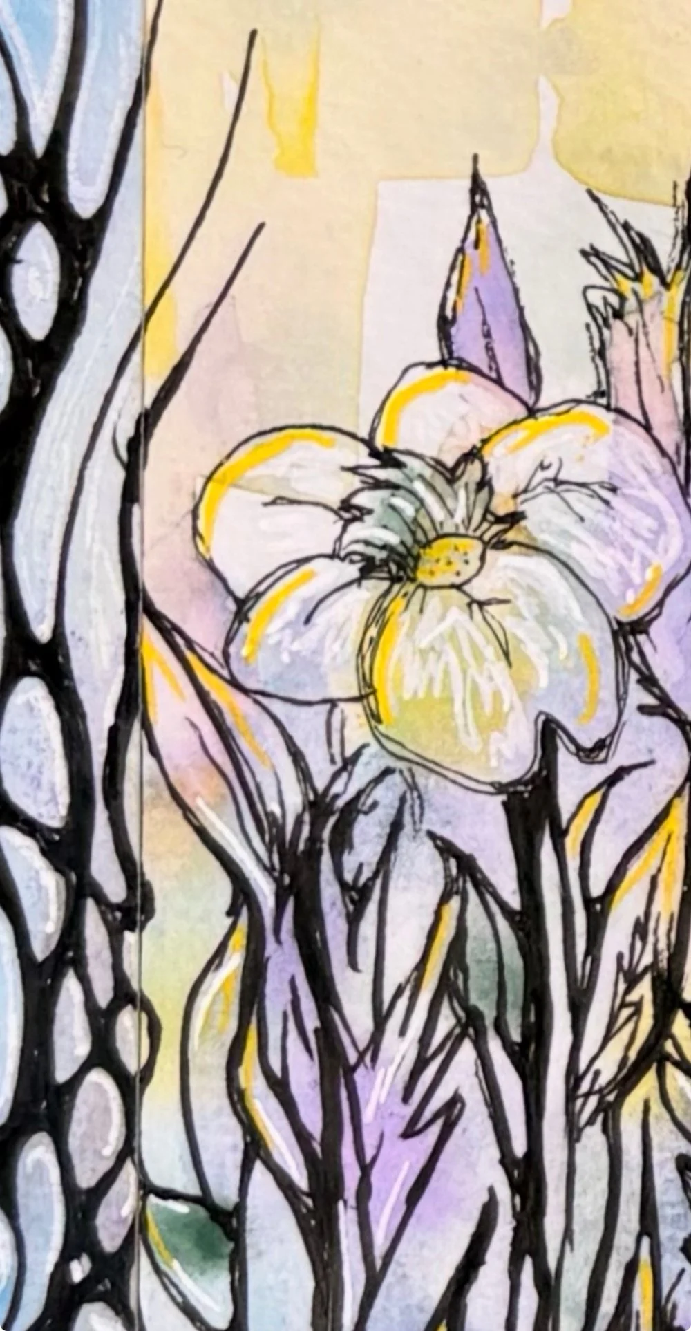 Détail de l'aquarelle réalisée par Martine Giguère