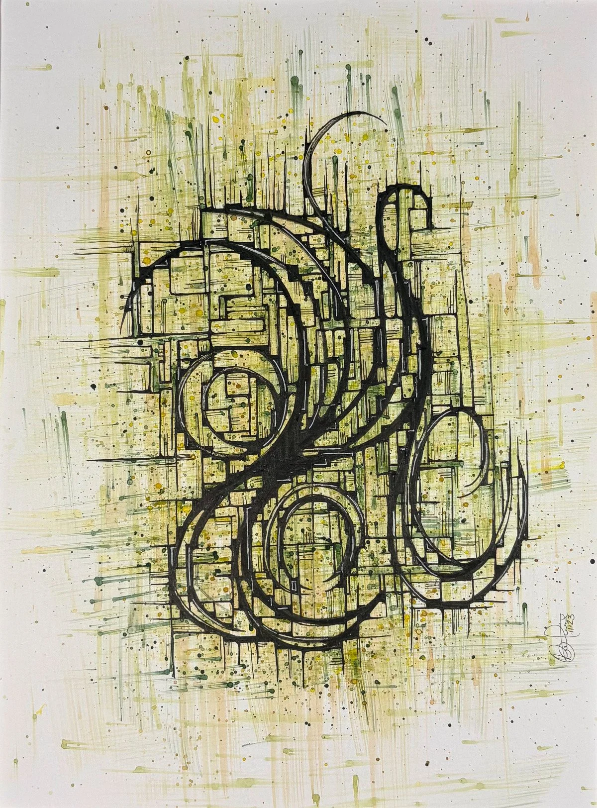 Enfermement - aquarelle et encre, 9x12, 100$