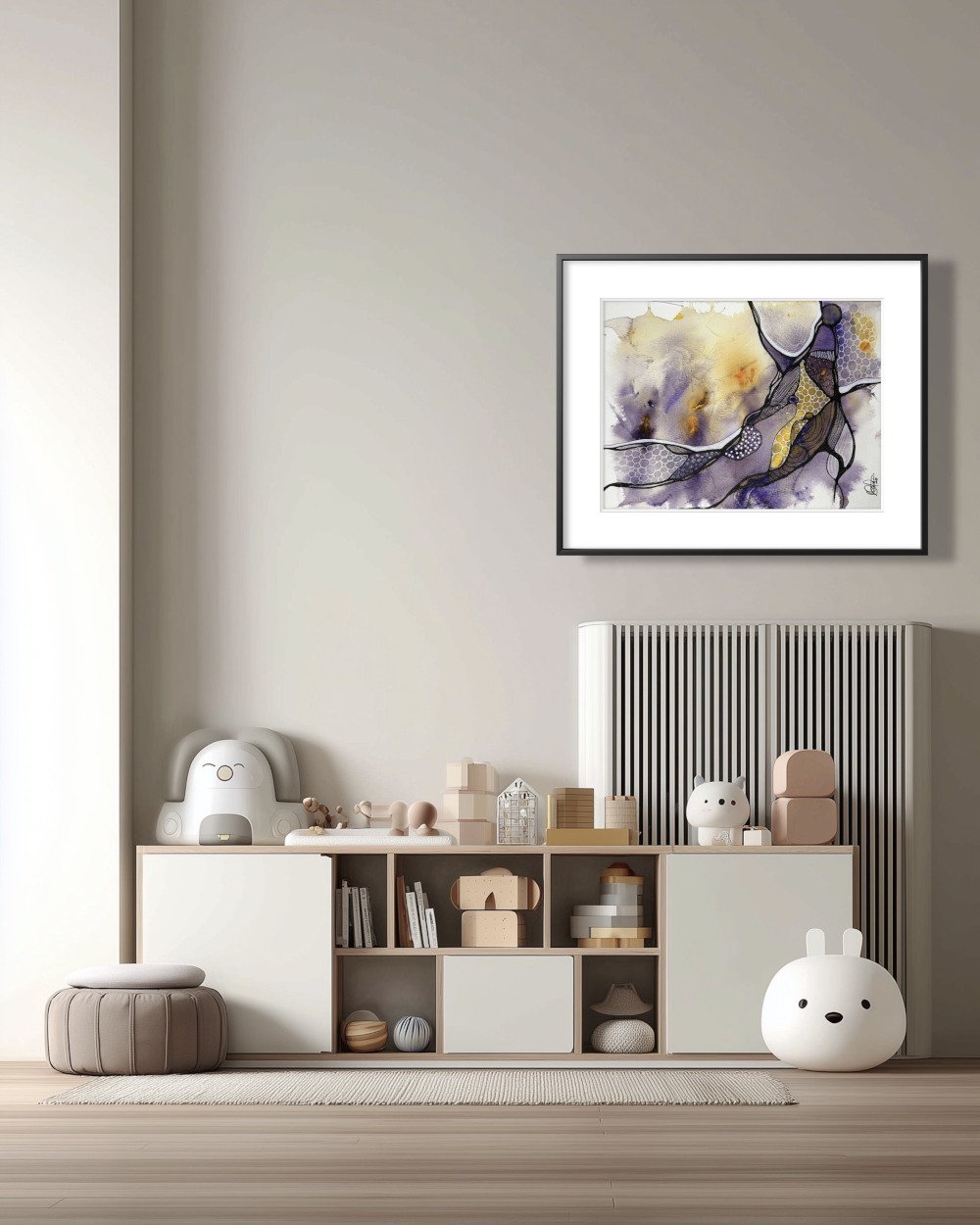 Exemple de décor de l'aquarelle réalisée par Martine Giguère