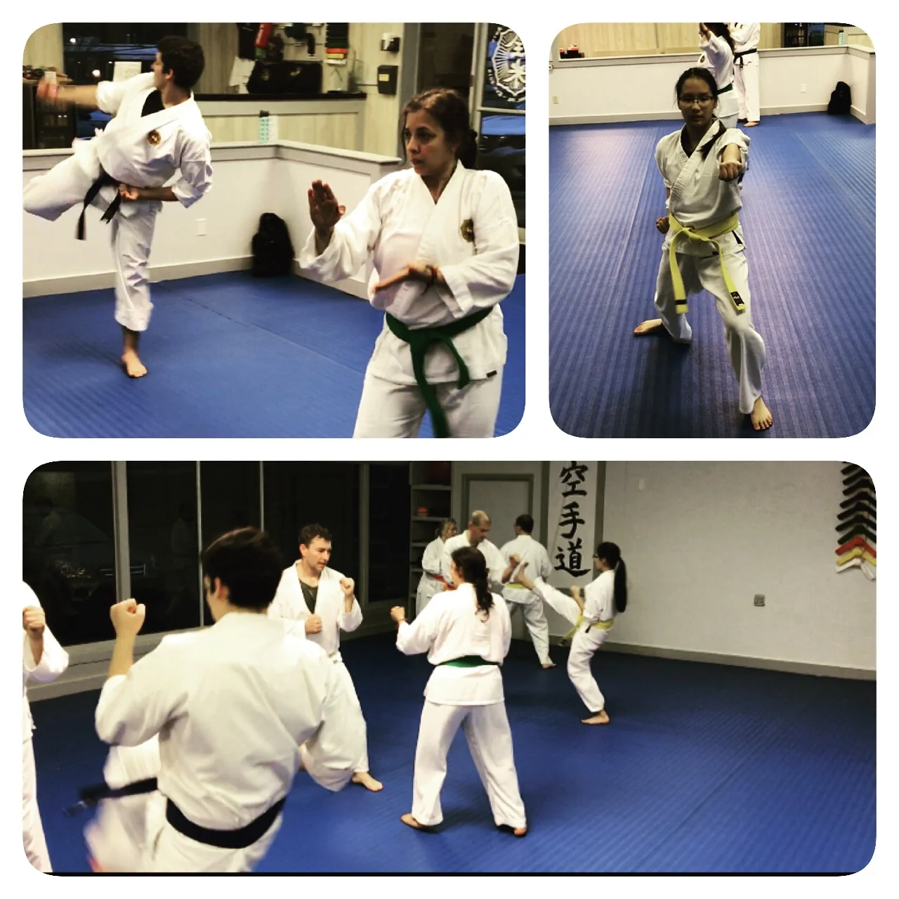  Adult members drilling fundamentals in class. 