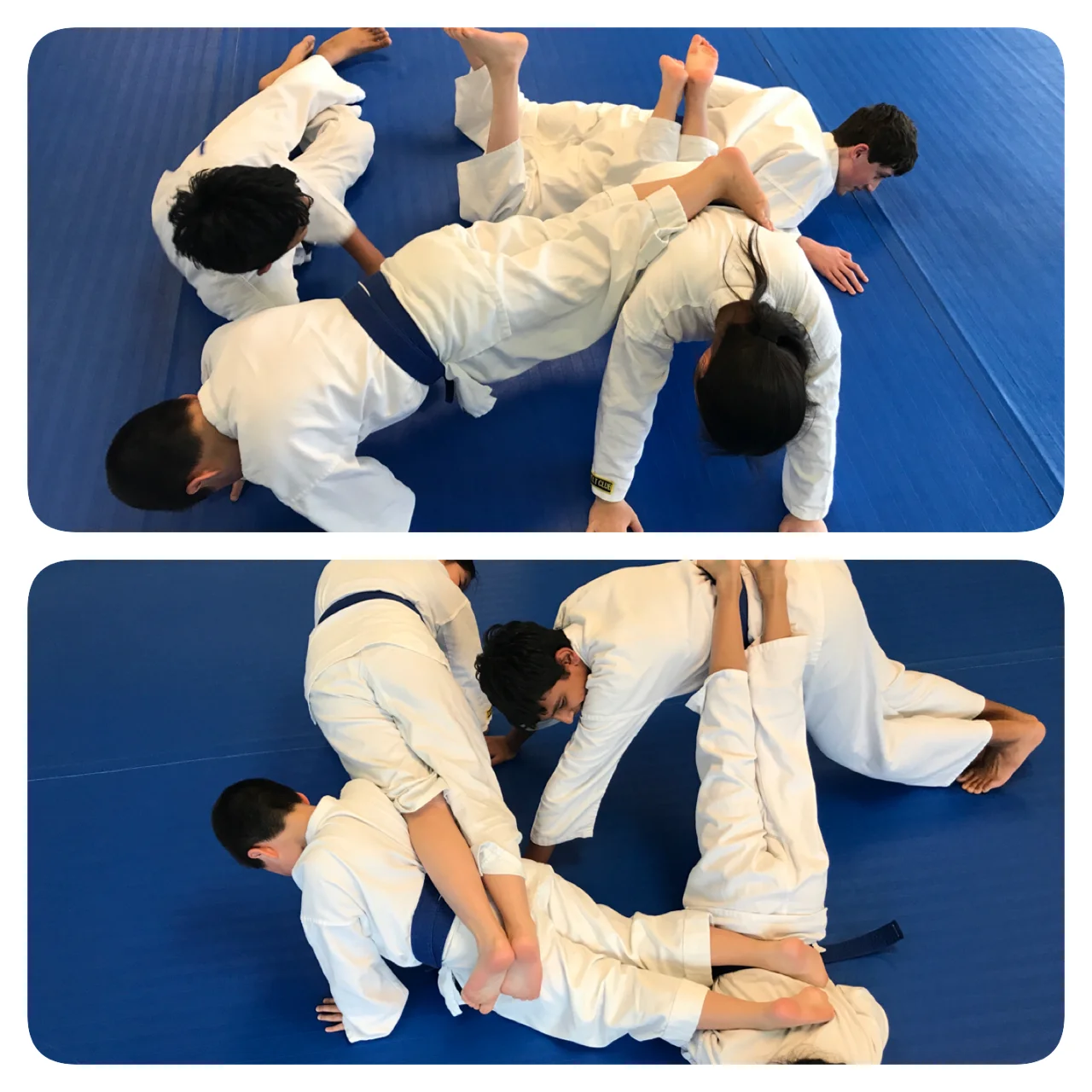  Youth members having fun trying out different push up pyramids and squares! 