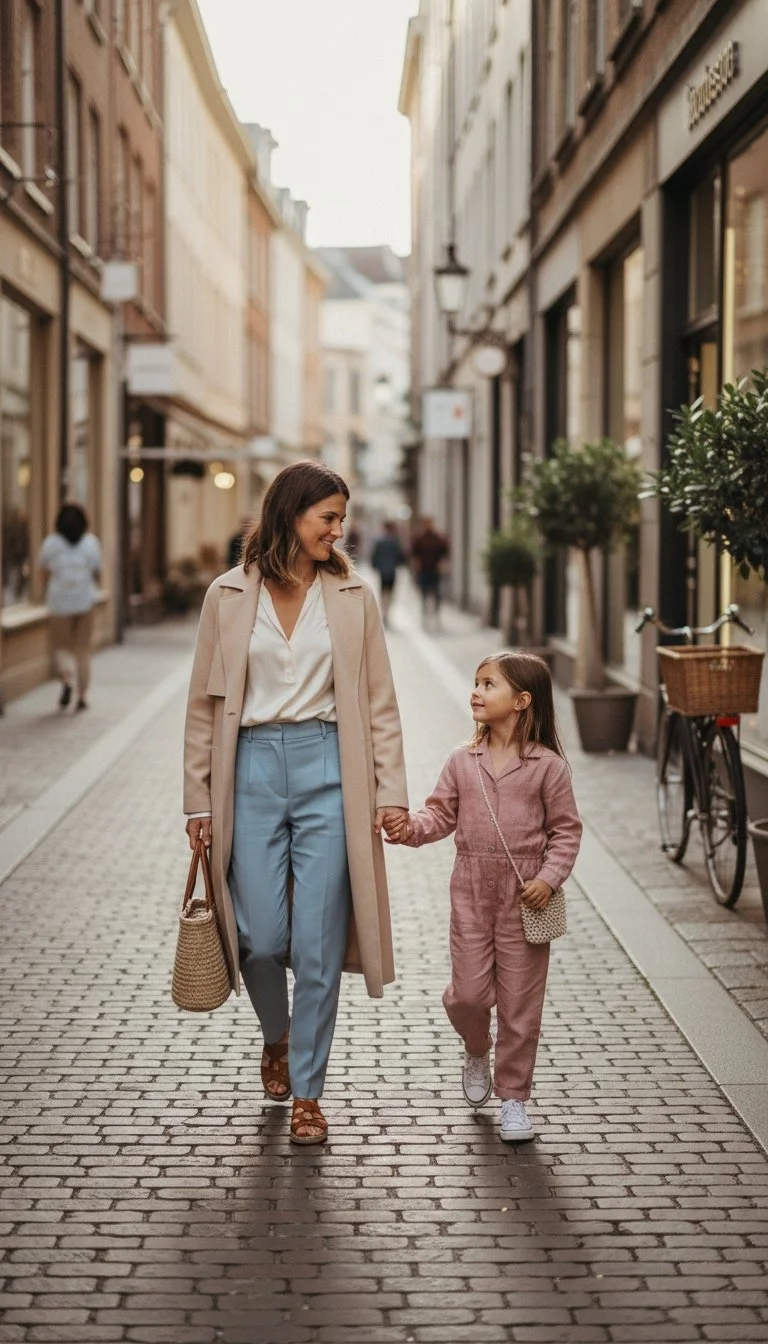 Mother walking with child outdoors, symbolizing mindful parenting and meaning emerging through connection