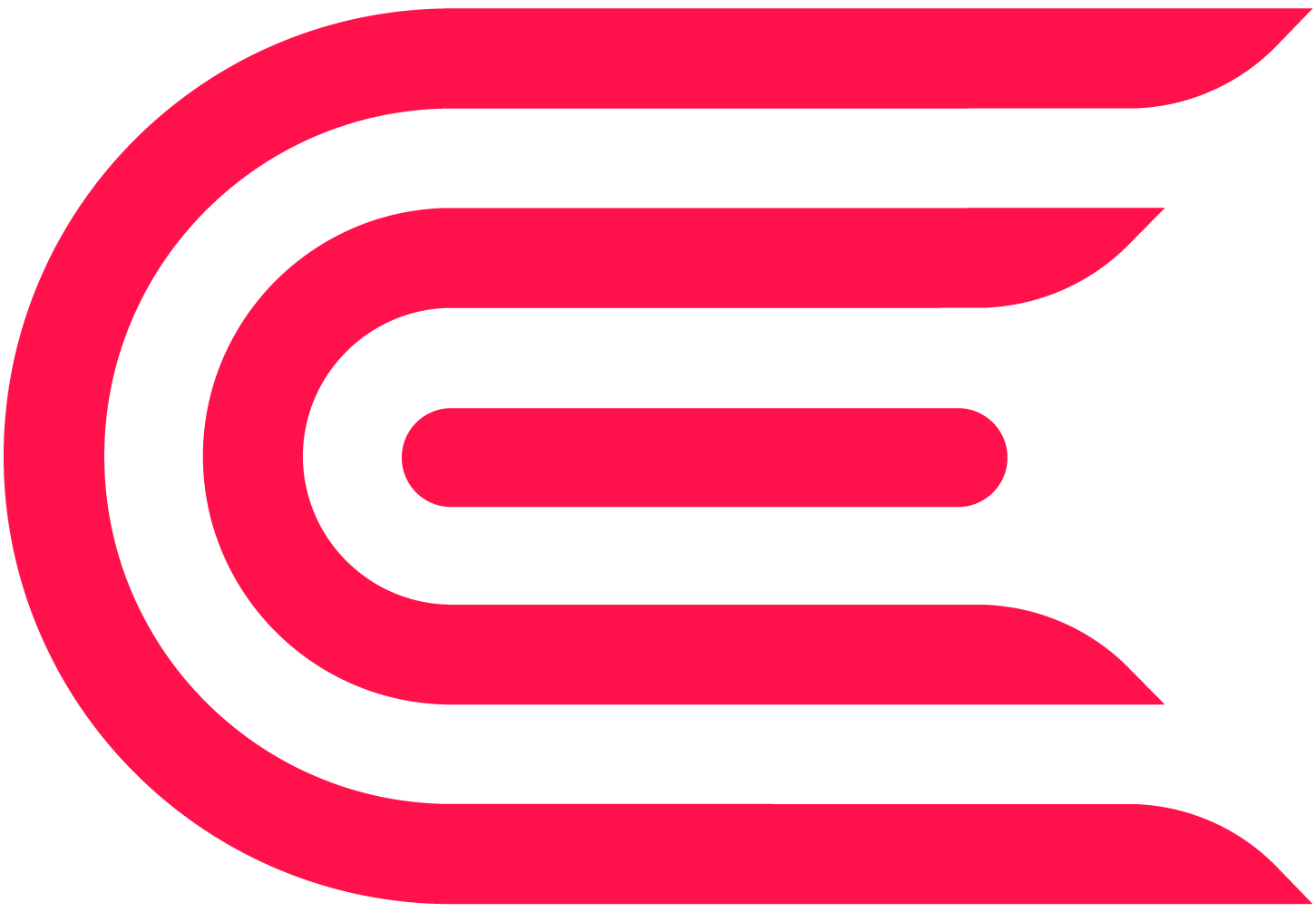 A stylized logo with a design resembling a letter 'C'  with a sense of motion or speed.