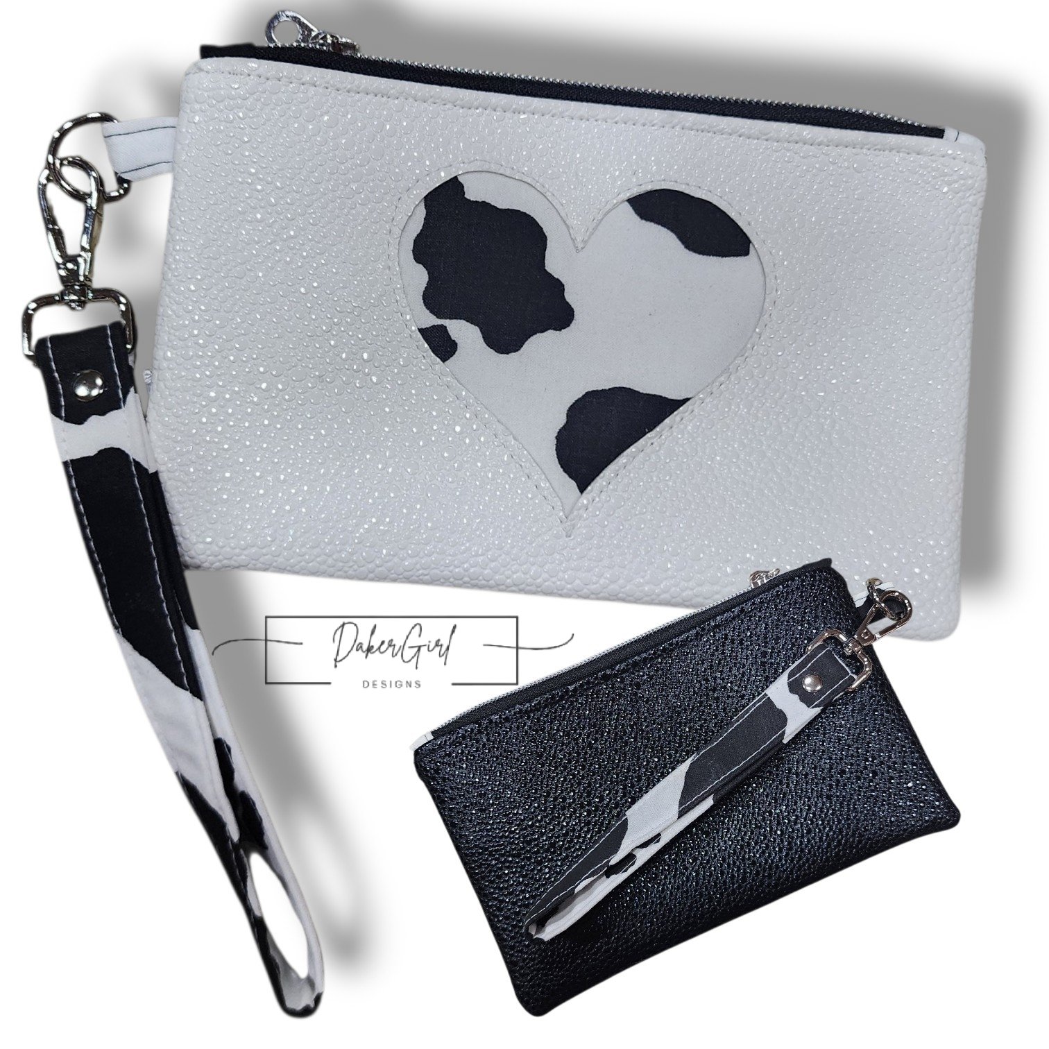 Cow Heart Wristlet Purse