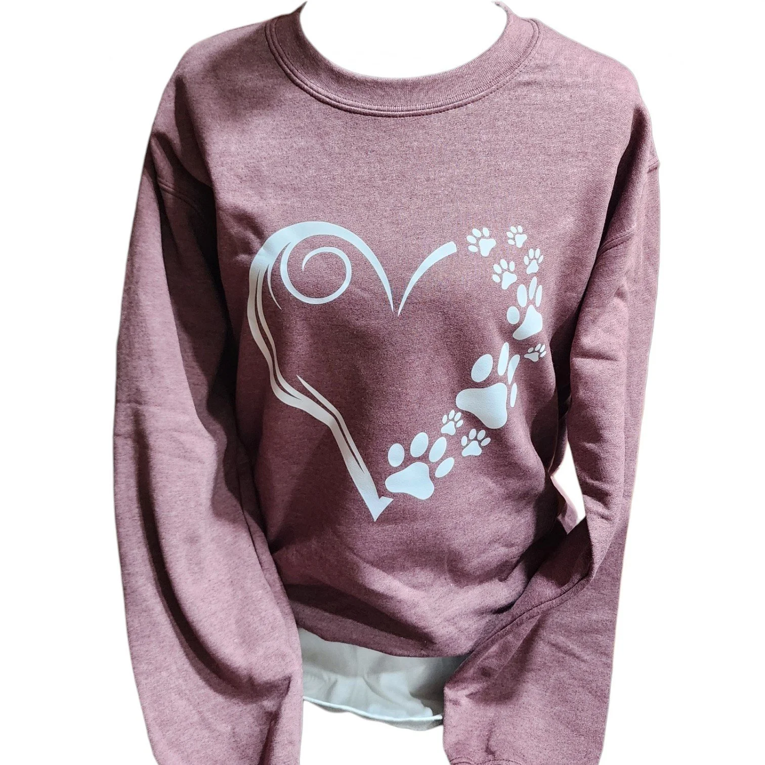 Heart Paw Prints Apparel - Sweatshirt or Short Sleeve T-Shirt