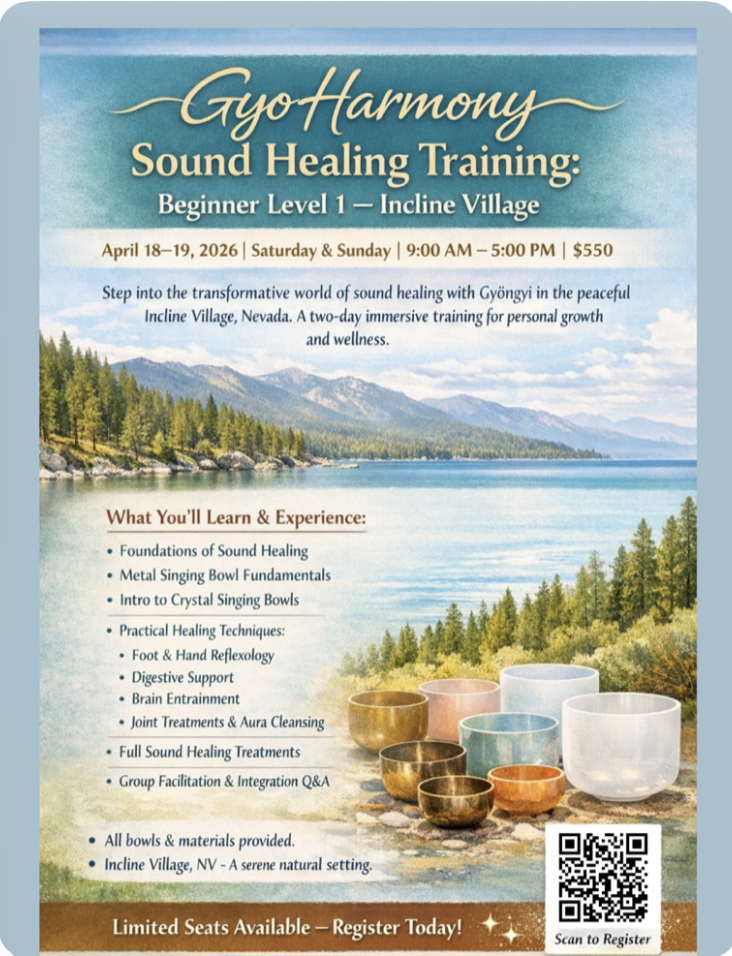Sound Healing Training Level 1, with Gyongyver Ridenour