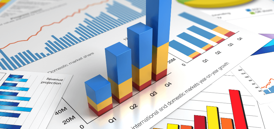 Analytics charts and bar graphs showing Facebook ads performance and campaign results for social media marketing clients in Cork.