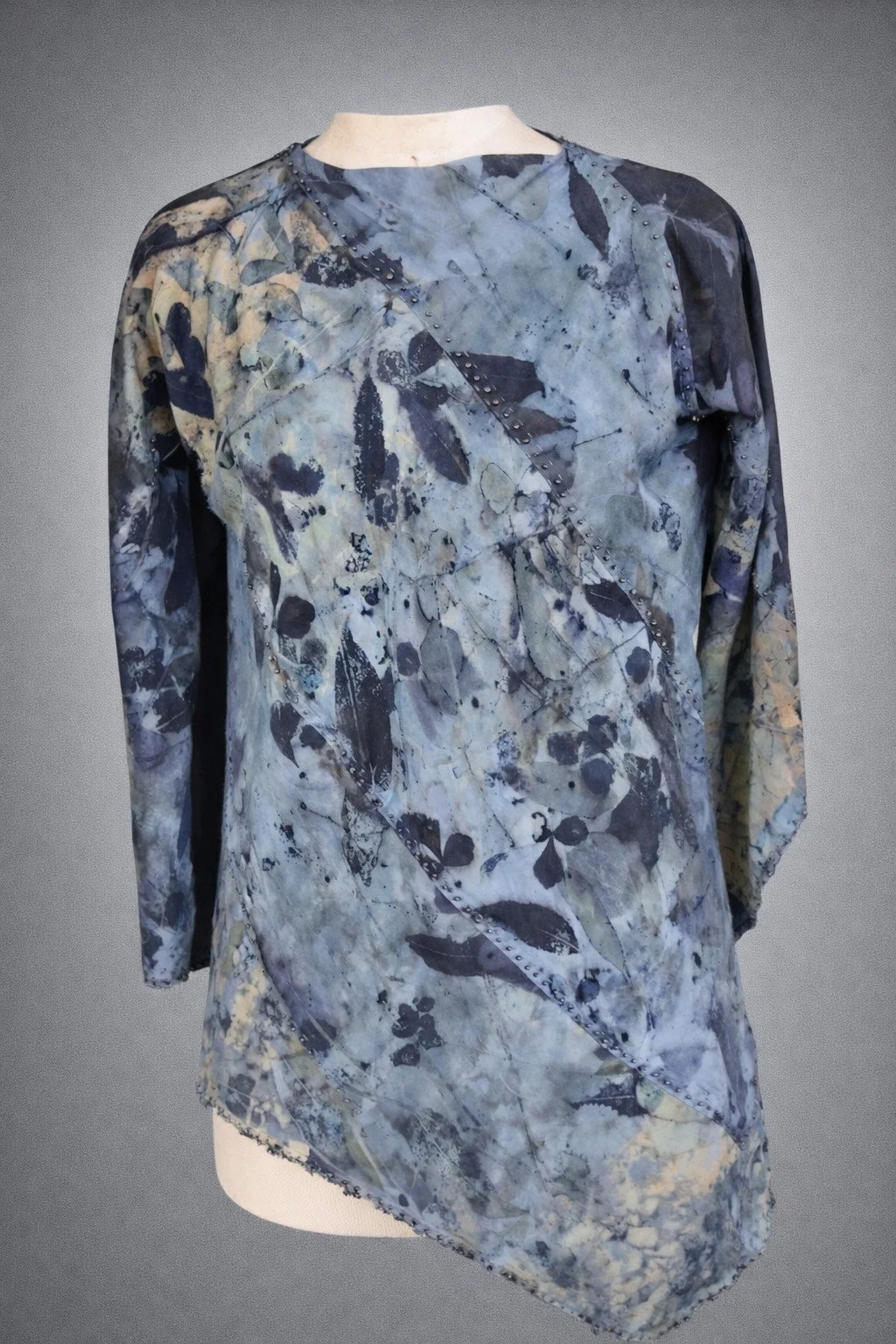 Indigo Dyed_Botanically Printed Silk Tunic.jpg