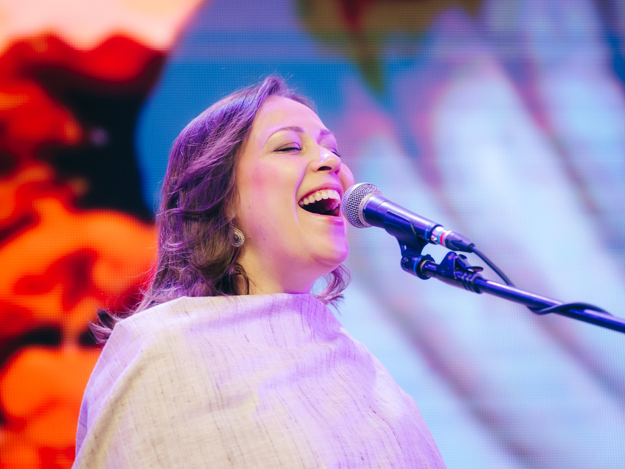 Ananda Monet a London-based artist, sharing mantra music and healing sound experiences.