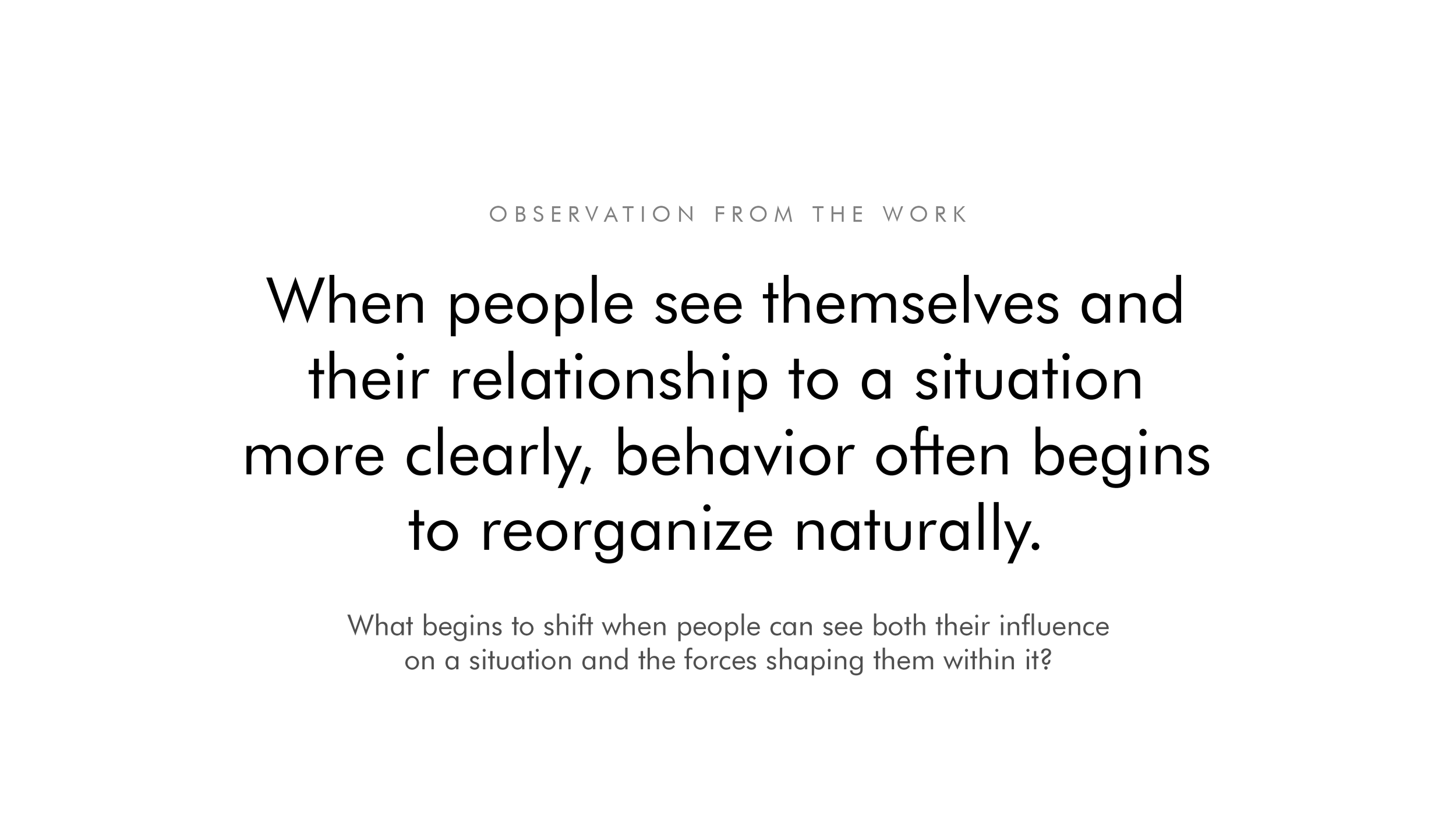 Quote about behavior and perception with a small image of a person observing nature.