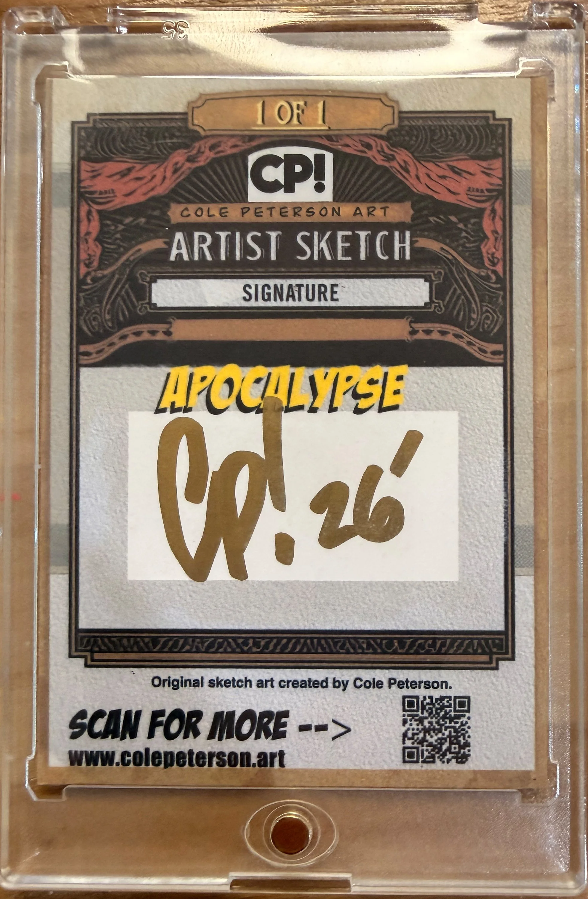 Final signed back of the card with QR code