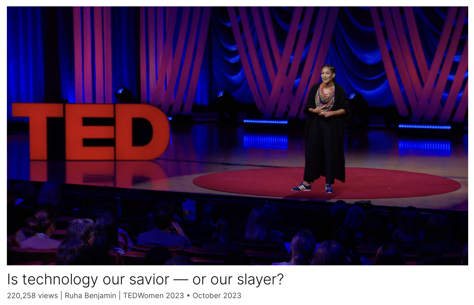 New TED Talk from Ruha Benjamin on Ustopia, Imagination &amp; the Future of Technology
