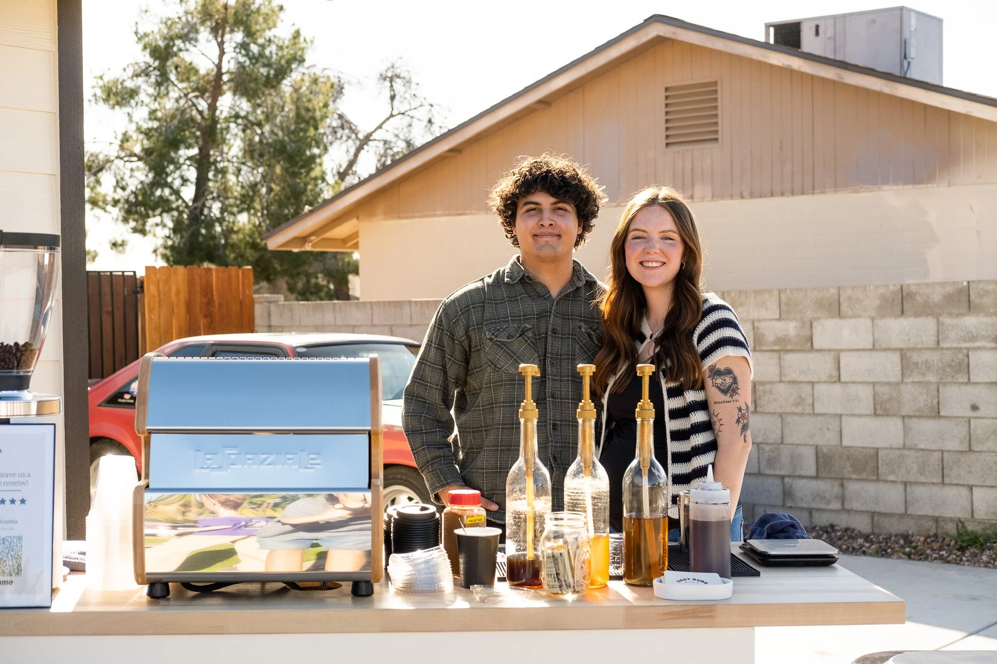 AZ Coffee Cart Barista's serving coffee at event.